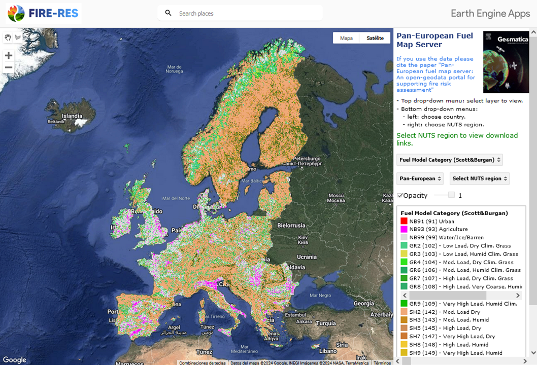 Mapa combustible Europa (CTFC)